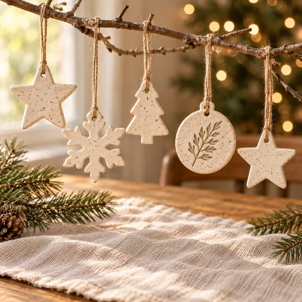 Handmade clay Christmas ornaments